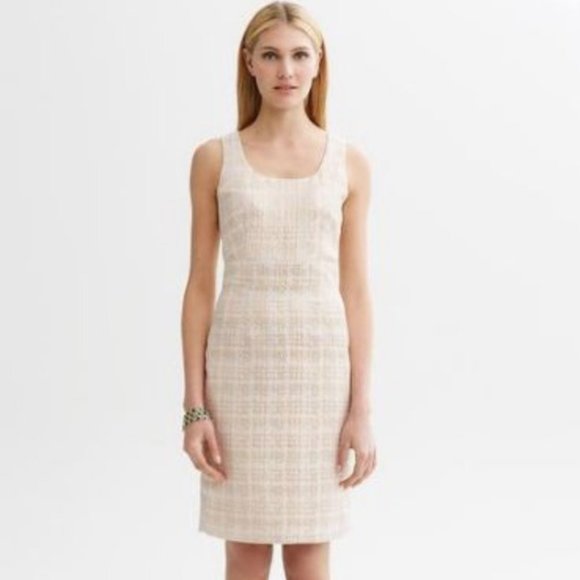 Banana Republic Metallic Dress Sheath Gold Houndstooth Women Size 2 Holiday‎ - Picture 1 of 16